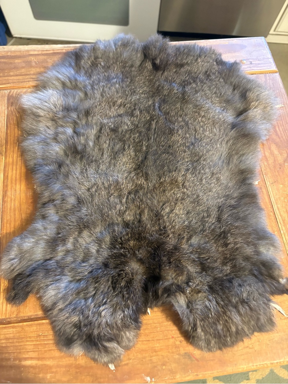 Plush Gray/Brown rabbit pelt